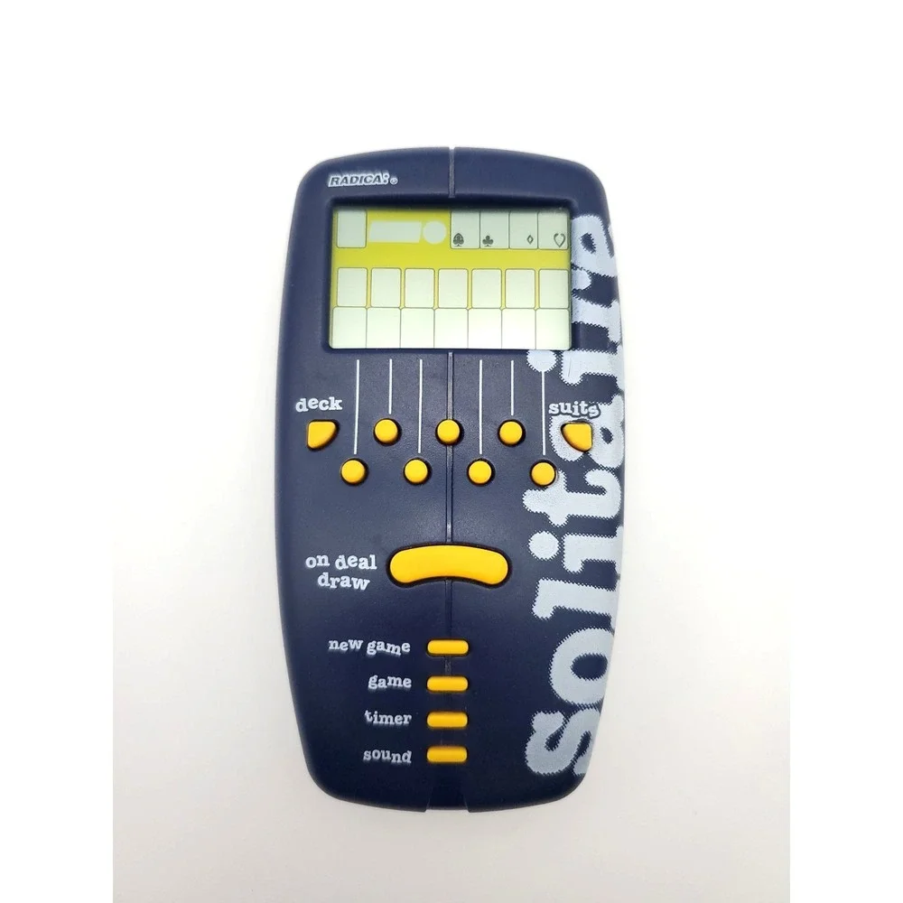 Vintage Radica Solitaire Electronic Handheld Game 1998 Blue TESTED WORKS